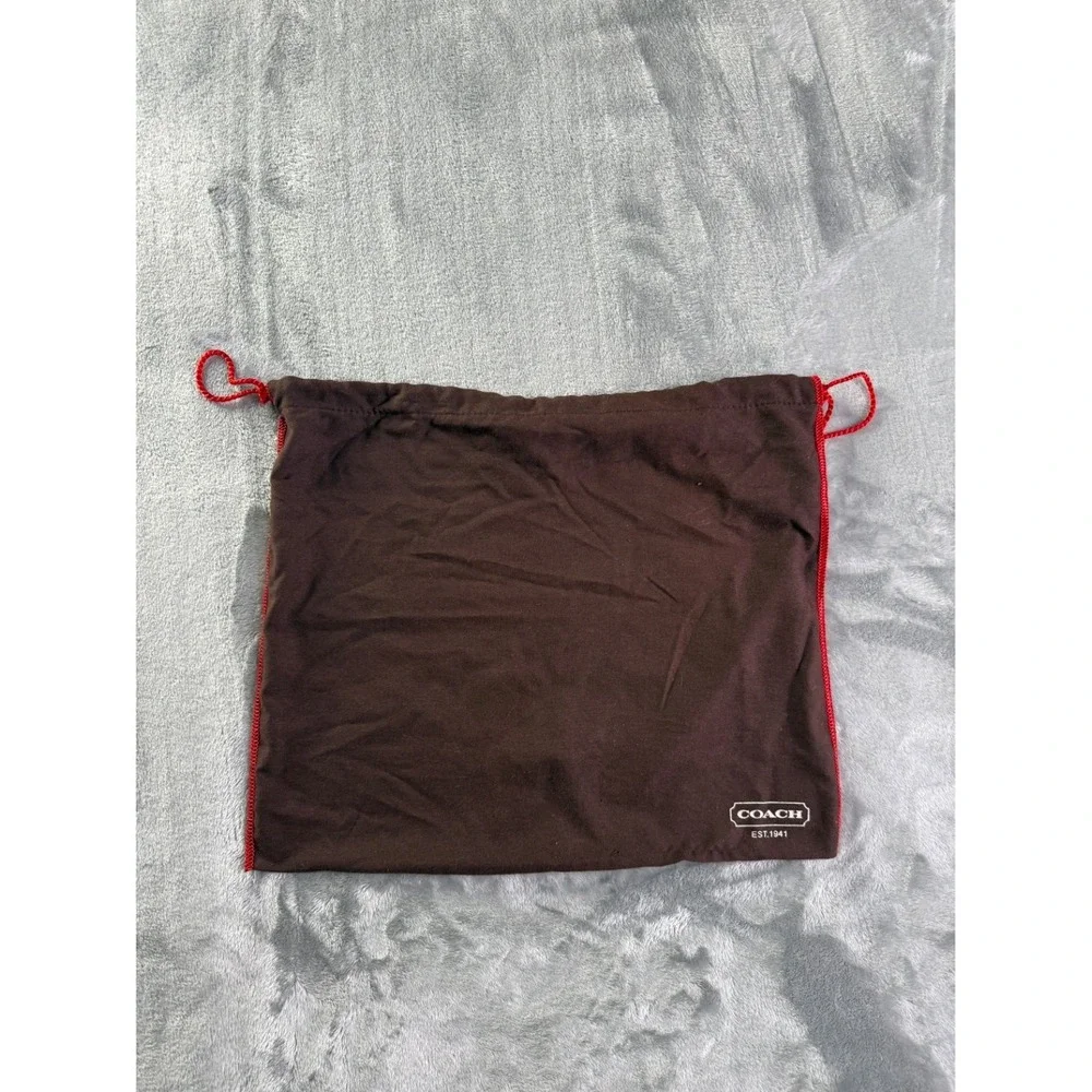 Coach Est. 1941 Womens M Brown Dust Bag Red Contrast Stitching